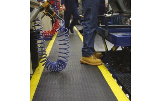 Piso de Seguridad Qrubber PVC 90cmx10m Negro y Amarillo