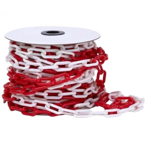 Cadena Plástica Qrubber SECAD256 8mm x 25m Blanco/Rojo