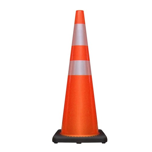 Cono de Tráfico Qrubber PVC 70cm Naranja Base Caucho