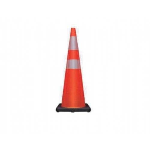 Cono Precaucion Qrubber Base de Caucho 90cm Naranja Reflectivo