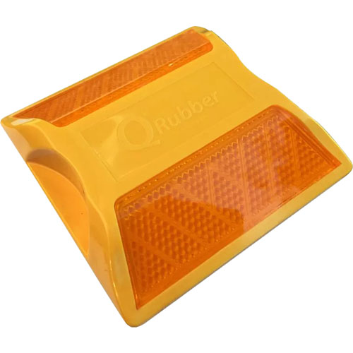 Tacha Reflectiva Qrubber Doble 10x10x2cm Amarillo