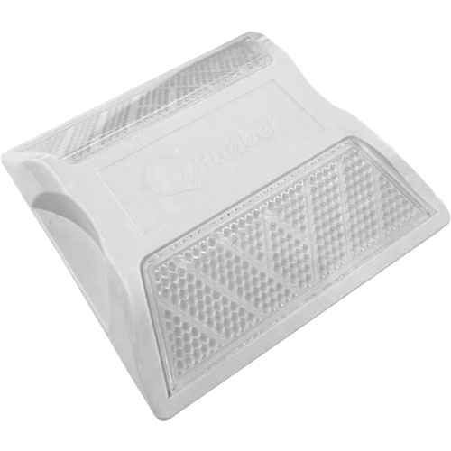 Tacha Reflectiva Qrubber Doble 10x10x2cm Blanco