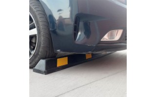 Tope de Estacionamiento Qrubber 90cm Negro y Amarillo