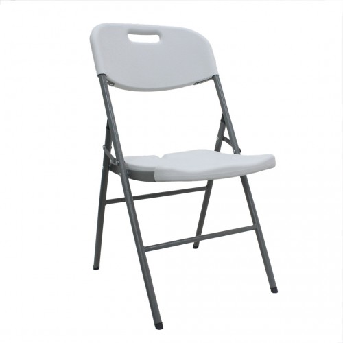 Silla Plegable Qrubber SP4750 Plástico y Metal Blanco