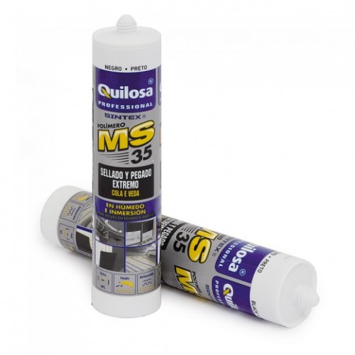 Sellador Adhesivo Polimeros Quilosa MS-35 300ml Negro