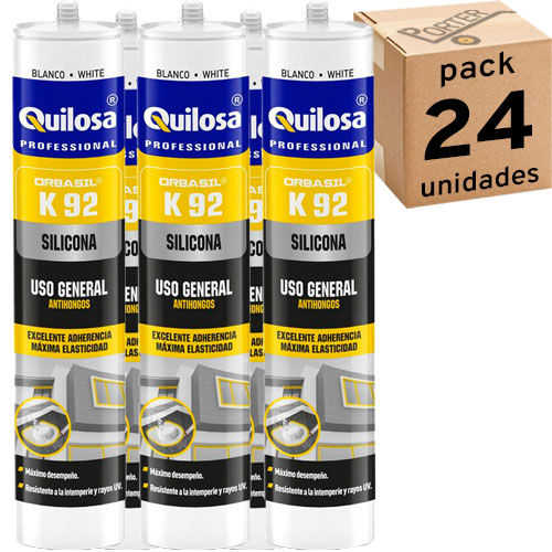 Silicona Quilosa Orbasil K92 Acida 280ml Blanco x24u