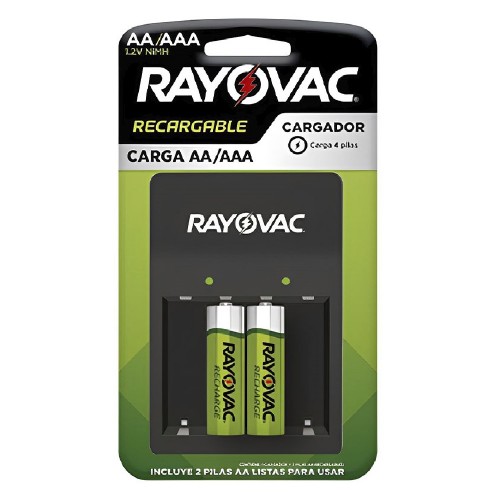 Cargador de Pilas Recargables Rayovac AA y AAA