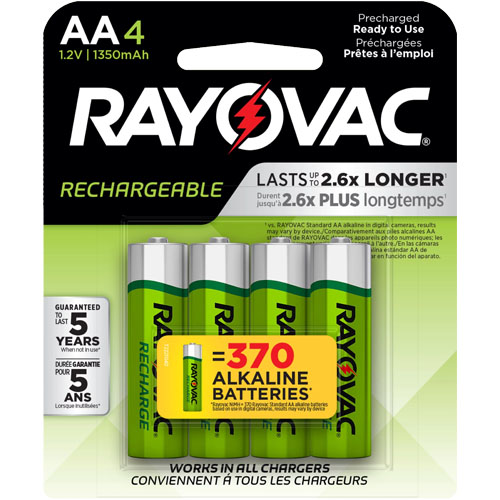 Pilas Recargables Rayovac AA 1350mAh x4u