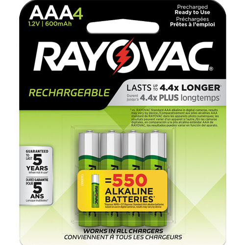 Pilas Recargables Rayovac AAA 600mAh x4u