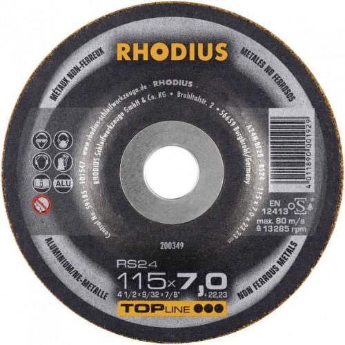 Disco de Desbaste para Aluminio Rhodius RS24 115mm 25u