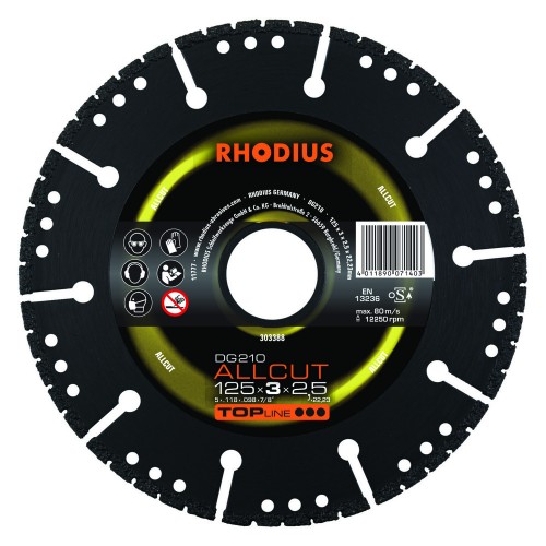 Disco de Corte Multimaterial Rhodius DG210 ALLCUT 125mm