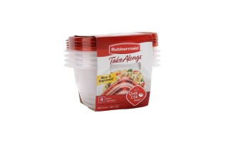 Envases Rubbermaid TakeAlongs 7F54 Cuadrados 1,2L 4u Envases Rubbermaid TakeAlongs 7F54 Cuadrados 1,2L 4u