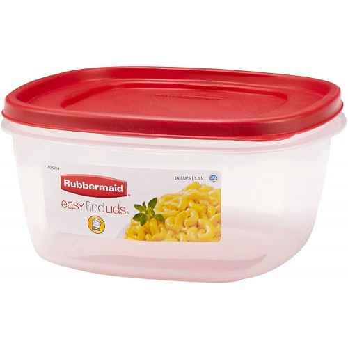 Envase Rubbermaid EasyFindLids 7J72 Cuadrado 3,3L