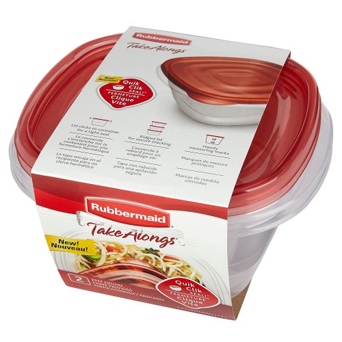 Envases Rubbermaid TakeAlongs 7F68 Cuadrados 1,2L 2u