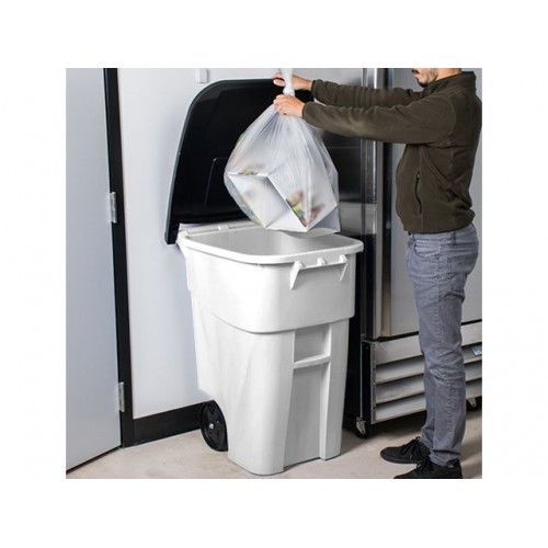 Basurero Rubbermaid Brute Tapa y Ruedas 189L Blanco