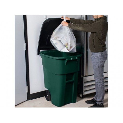 Basurero Rubbermaid Brute Tapa y Ruedas 189L Verde