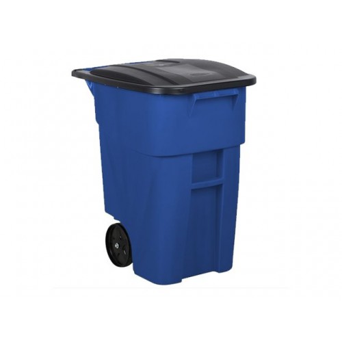 Basurero Rubbermaid Brute Tapa y Ruedas 189L Azul