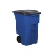 Basurero Rubbermaid Brute Tapa y Ruedas 189L Azul