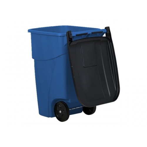 Basurero Rubbermaid Brute Tapa y Ruedas 189L Azul