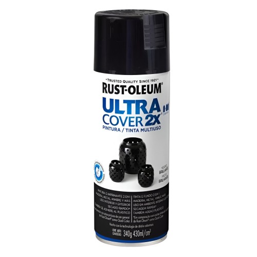 Pintura en Aerosol Rust-Oleum Ultra Cover 2X Negro Brillante