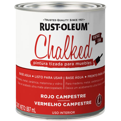 Pintura Rust-Oleum Chalked Tiza Rojo 887ml