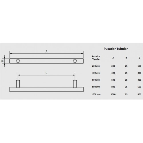 Manija Tubular Silvana 97339 80cm Inox. x2u