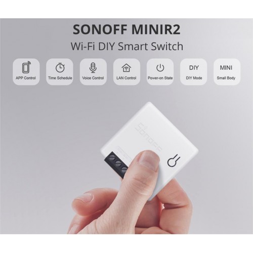 Interruptor Inteligente WiFi Sonoff MINIR2 1 Botón Blanco