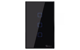 Interruptor Inteligente WiFi Sonoff T3US3C 3 Botones Negro Interruptor Inteligente WiFi Sonoff T3US3C 3 Botones Negro