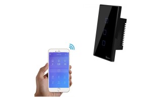 Interruptor Inteligente WiFi Sonoff T3US3C 3 Botones Negro Interruptor Inteligente WiFi Sonoff T3US3C 3 Botones Negro