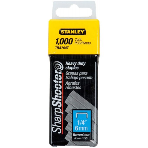 Grapas Stanley TRA704T Trabajo Pesado 6mm (1/4") 1000u