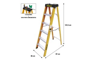 Escalera Tijera Stanley XLD Fibra de Vidrio 5pel. 1,41m