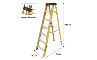 Escalera Tijera Stanley XLD Fibra de Vidrio 6pel. 1,64m