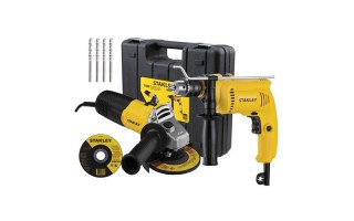 Amoladora Angular Stanley 115mm 600W + Taladro Stanley 13mm 600W + Disco + 4 mechas + Maletín Stanley  Amoladora Angular Stanley 115mm 600W + Taladro Stanley 13mm 600W + Disco + 4 mechas + Maletín Stanley