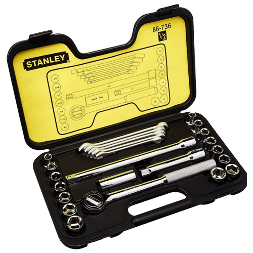 Llaves Tubo Stanley 86-736 enc.1/2" 25pzs 10-19mm y 3/8"-3/4"