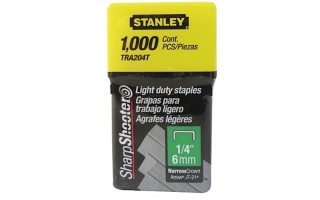 Grapas Stanley TRA204T Uso Ligero 6mm (1/4") 1000u Grapas Stanley TRA204T Uso Ligero 6mm (1/4") 1000u