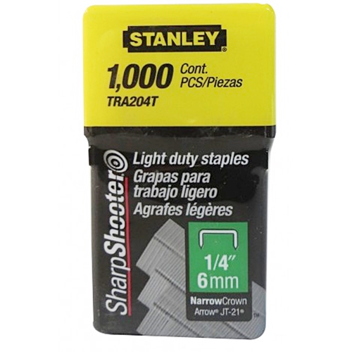 Grapas Stanley TRA204T Uso Ligero 6mm (1/4") 1000u