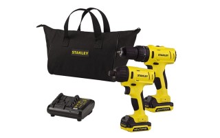 Taladro a Batería + Atornillador de Impacto Stanley  12V con Bolson