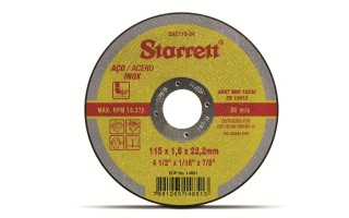 Disco de Corte Acero Inox Starrett 115mm x 1,6mm Disco de Corte Acero Inox Starrett 115mm x 1,6mm