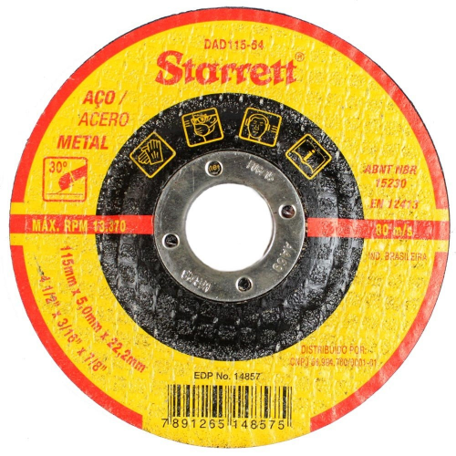 Disco de Desbaste Starrett Exact 115mm x 5mm