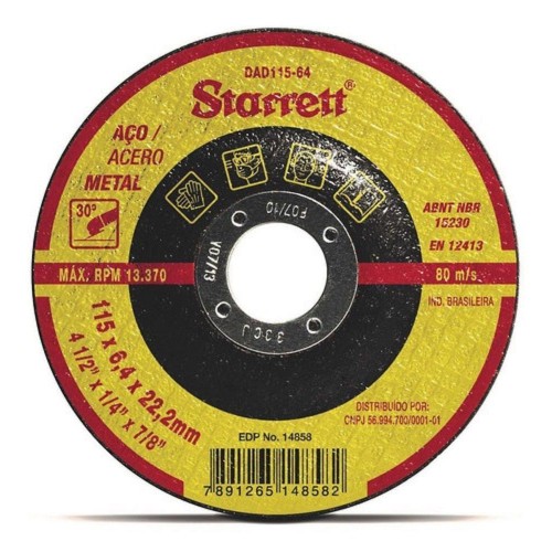 Disco de Desbaste Starrett Exact 115mm x 6,4mm