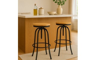 Silla de Bar Tenyale Regulable Metal y Madera