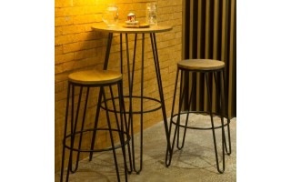 Silla de Bar Tenyale T-5068 Metal y Madera