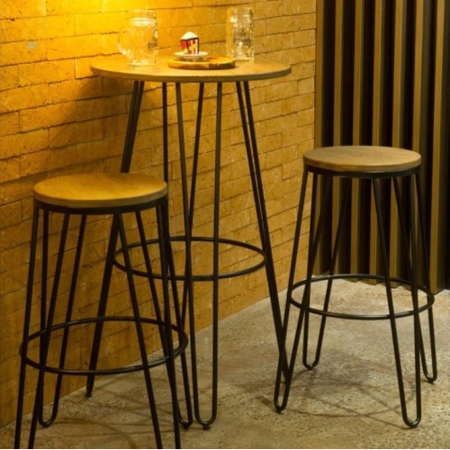 Silla de Bar Tenyale T-5068 Metal y Madera