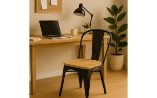 Silla Tenyale Tolix T-5816-4 Plástico y Metal Negro