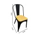 Silla Tenyale Tolix T-5816-4 Plástico y Metal Negro