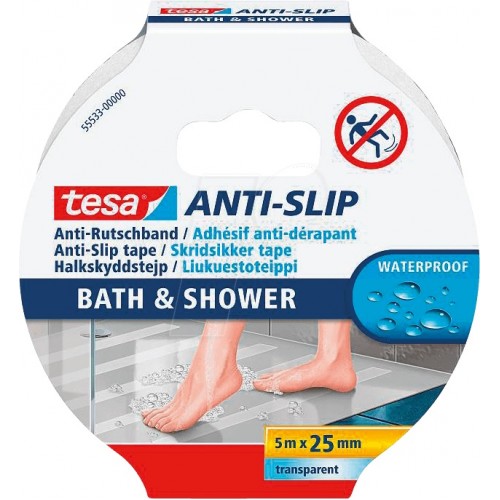 Cinta Antiderrapante Tesa 55533 para Baños 25mm 5m