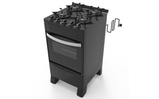 Cocina a Gas Tokyo Bravo Glass 4 Hornallas Negro Cocina a Gas Tokyo Bravo Glass 4 Hornallas Negro