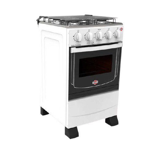 Cocina a Gas Tokyo Dallas 4H Mesada Inox. Blanco