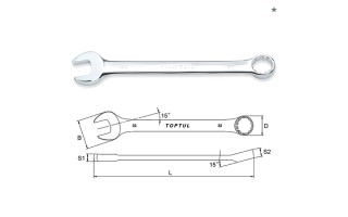 Llave Combinada Plana Toptul AAAB 23mm Llave Combinada Plana Toptul AAAB 23mm