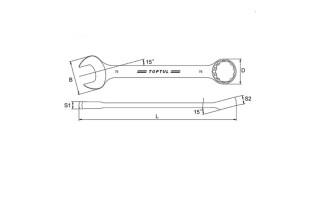 Llave Combinada Plana Toptul AAEB 38mm